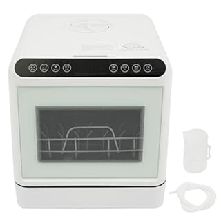 Lavastoviglie da 1100 W, 6 l, mini lavastoviglie con 4 modalità di lavaggio, asciugatura ad aria calda, 2 livelli di supporto push-pull, senza installazione, lavastoviglie da tavolo, autoportante per