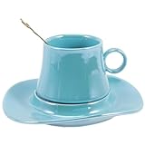KICHOUSE Exquisites Keramik Kaffeetassen Satz mit Untertasse Haushalts Tassen für Kaffee...