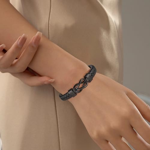 SOITIS Leather Cremation Bracelet for Ashes - Memorial Keepsake Urn Bangle for Men Women - Stainless Steel Memorial Jewelry for Loved Ones, Cremation Jewelry for Ashes4