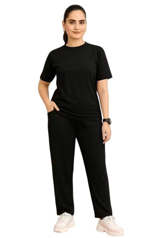 Dapper Duds Women Cotton Blend Mandarin Collar Co Ord Set Top and Trouser Comfortable Casual Stylish Daily Outfi