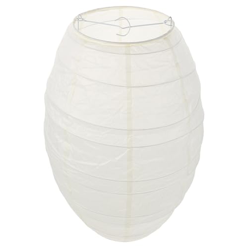 HOMSFOU Pantalla de Lámpara de Linterna Ovalada de Papel Plegable Pantalla de Techo en Tonos Claros para Lámpara Colgante para Dormitorio y Decoración de Hogar