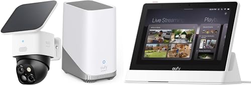 eufy Security Smart Display E10 S380 HomeBase (HomeBase 3) SoloCam S340 Dual Cameras Solar Security Camera Outdoor Wireless, 3K Home Security Camera