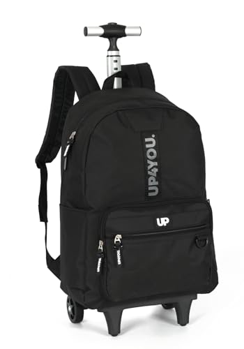 Mochila De Rodinha Up4you Luxcel Básica Reforçada Unissex E Versátil (Preto)