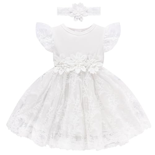 Toddler Girls Summer Tulle Dress with Ruffles Sleeveless Casual Floral Baby Dress