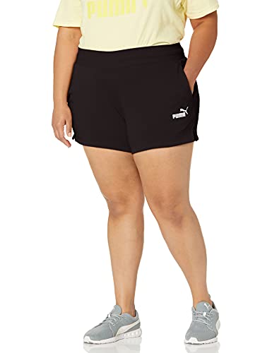 PUMA Women's Essentials 4 Inch Sweat Shorts Essentials 4 Inch Sweat Shorts, Puma Black., 2X