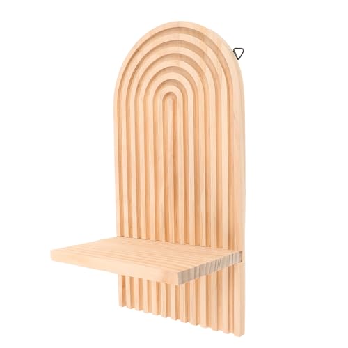 SHINEOFI Portavelas de Pared de Madera Rústica Soporte Mural para Candelabros Diseño Vintage para Sala de Estar Decoración Bohemia y Ahorro de Espacio Acabado Natural