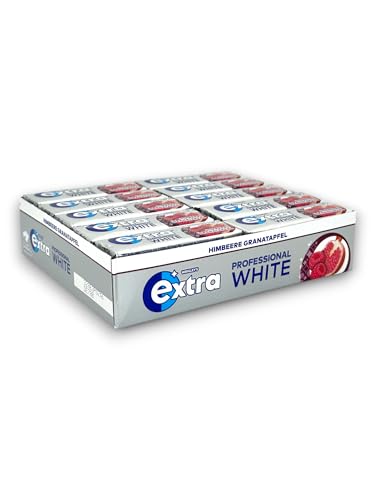 Extra Professional White Kaugummi | Himbeere-Granatapfel | 10 Stück je Sorte - 420g - (30 x 10 Dragees) (Himbeer-Granatapfel)
