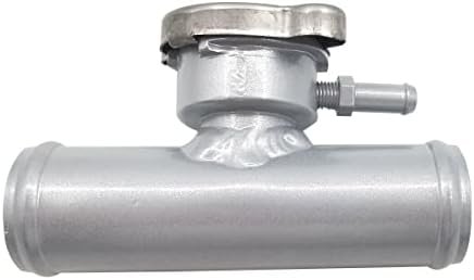 HCHCSPEED 38mm Aluminum Radiator Hose In Line Connector 1-1/2" to 1.5" Filler Neck With Cap Silver