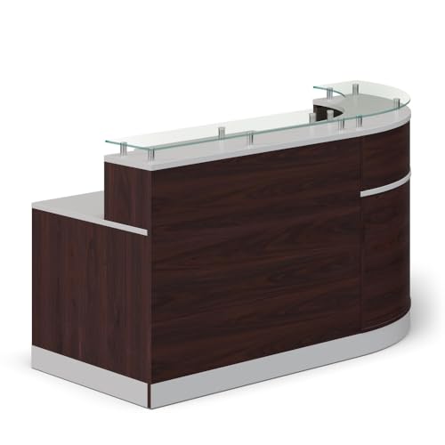 Esquire Glass Top Large Reception Desk
