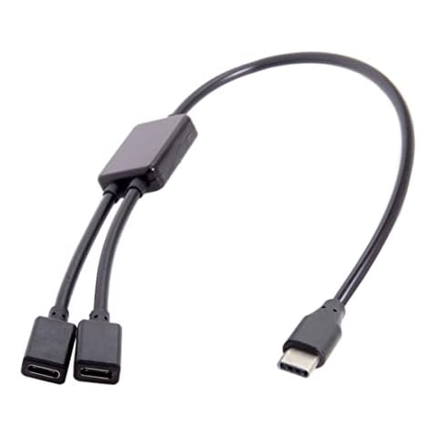 Xiwai Type-C to Dual Ports USB-C Female Hub Cable for Laptop PC & Mouse & Flash Disk Cover