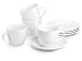 MIWARE 8 Ounce Porcelain Cappuccino Cups with Saucers - Set of 4, Perfect for Specialty Coffee Drinks, Latte, Cafe Mocha and Tea, White