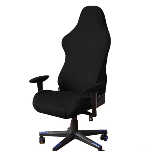 Jonikuper Funda elástica para silla de videojuegos para asiento de oficina, protector de elastano con ajuste elástico, se adapta al respaldo de 80-88 cm de altura, color rojo (negro)