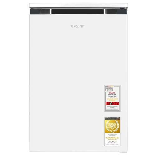 Exquisit Kühlschrank mit Gefrierfach | 107 l Nutzinhalt, Energieeffizienzklasse C, 37 dB(A) | schmale Bauform, 4-Sterne-Gefrierfach, LED-Beleuchtung, manuelle Temperaturregelung | KS516-4-051C weiss