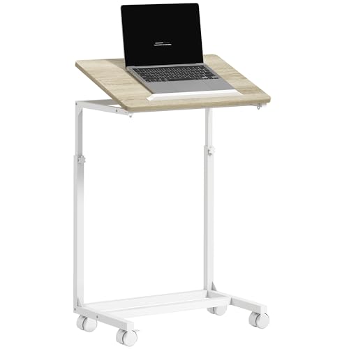 DESIGN MULTIFUNZIONALE: Il tavolo da divano a forma di C si trasforma in comodino, tavolo per laptop o supporto per disegno, rendendo questo tavolino laterale ideale per diversi ambienti domestici e professionali