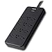 Philips 12-Outlet Surge Protector Power Strip, 6ft Braided Extension Cord, 3500 Joules, Multi Plug Outlet Extender, Adapter-Spaced, Black, SPP3813B/37