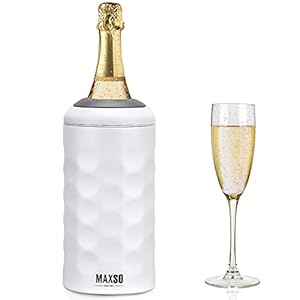 Wine Chiller Single Bottle Stainless Steel Iceless Cooler insulated Wine Bottle Keep Wine Cold up to 6 Hours Fits Most…