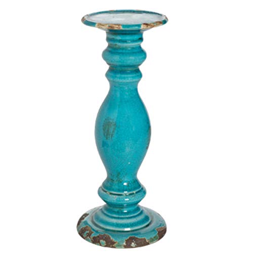Benzara, Blue BM145600 Pillar Styled Cora Candle Holder