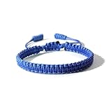 Boho Surfer Bracelets Handmade Knitted String Rope Braided Adjustable Summer Friendship Yoga Kabbalah Protection Lucky Friendship Bracelets For Couple Women Men Waterproof Beach Jewelry-DeepBlue