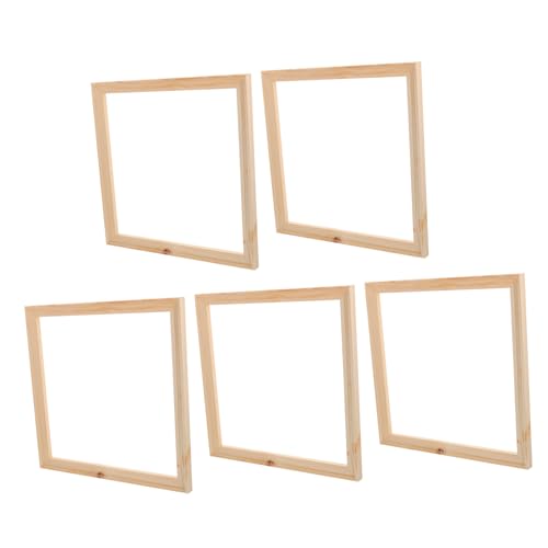 GARVALON 5piezas De Madera Shape Para Vacíos Marco De Madera Natural Para Decoración y