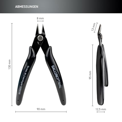 GALLUNOPTIMAL Mini pince coupante latérale électronique avec tête extra fine, lame coudée à 21° sans ouate avec ressort d'ouverture et de maintien du fil 130 mm – vue 9
