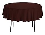 TEKTRUM 70 INCH ROUND POLYESTER TABLECLOTH - THICK/HEAVY DUTY/DURABLE FABRIC - CHOCOLATE COLOR