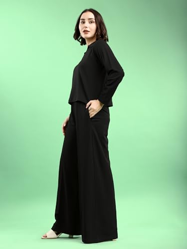 Image of PURVAJA Women's Regular Sleeve Top & Trouser Solid Co-ords