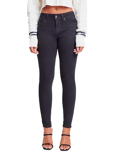 YMI Womens Wannabettabutt Mid-Rise Skinny Made with Recycled Fibers Jeans, W37, 3 US