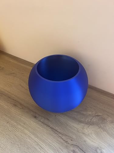 Il Jarrón de Consuelo, jarrón decorativo esfera azul, diseño moderno, 20 x 20 x 15 cm