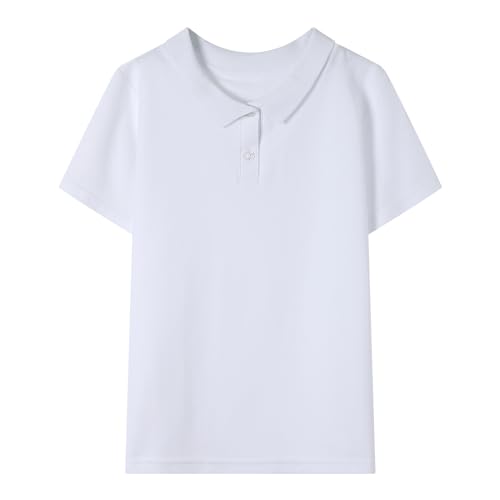 HILEELANG Unisex Boy Girl Uniform Polo Shirts Pique Cotton School Tops Tee Shirts 2 Packs4