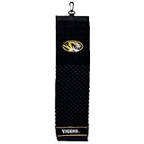 Team Golf NCAA Missouri Tigers Embroidered Golf Towel Embroidered Golf Towel, Checkered Scrubber Design, Embroidered Logo