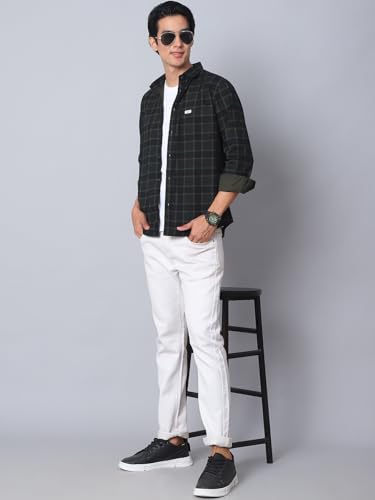 Image of Majestic Man Comfort Cotton Slim Fit Checked Casual Shirt for Men