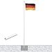Vispronet Alu-Fahnenmast 6,20 m/ø 50 mm mit Kunststoffbodenhülse & Deutschlandfahne im Komplettset