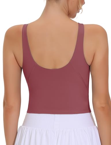 Image of THE GYM PEOPLE Women Sports Bra Sleeveless Padded Running Workout Tank Tops