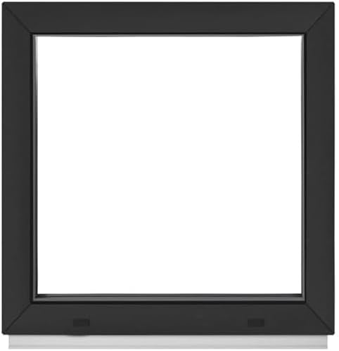 Framex Fenêtre de cave - Vitrage fixe - Pour abri de jardin/fenêtre de garage - Largeur x hauteur : 90 x 50 cm (900 x 500 mm) - Anthracite - 2 verres (32 mm) - Premium