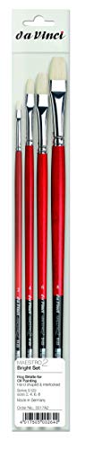 da Vinci Brushes 5123 Maestro 2 Hog Bristle Bright (Sizes 2,4,6,8) Artist Brush Set, Black 4