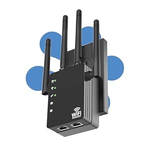 Amplificador de señal WiFi compatible con 105 dispositivos, extensor WiFi, 12880 pies cuadrados de largo alcance, banda dual 5GHz/2.4GHz 1200Mbps, instalación simple para el hogar y al aire libre