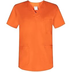 Ropa De Trabajo Dentista MISEMIYA - Casaca Unisex MÉDICO Enfermera Uniforme Limpieza Laboral ESTÉTICA Dentista Veterinaria Sanitario HOSTELERÍA - Ref.817 - XL, Naranja