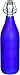 Glass Water Bottle - Frosted Blue Color - Holds 1 Liter/33 Oz of Liquid - Swing Top Secure Stopper