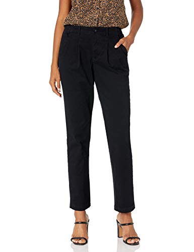 Gloria Vanderbilt Women's Rear Elastic High Waist Pleated Chino Pants