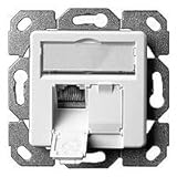 Anzahl der Packungen : 1 TELEGAERTNER UPDose Cat6/Cl.E double 2xRJ45 alpinwhite AMJ45