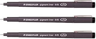 Staedtler 0.05 mm Pigment Liner Fineliner Sketching Drawing Drafting Pens Pack of 3