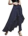 Lrady Women's Ruffle Pants High Waist Trousers Casual Beach Maxi Long Palazzo Overlay Pant Skirts, Blue, X-Large
