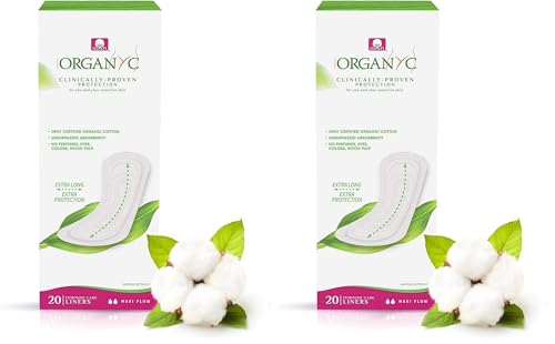 Organ(y) c, Salvaslip de Algodón Certificado 100% Biológico para Sangrado Ligero - 1 paquete x 20 unidades (Paquete de 2)