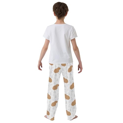Boys' Pants Capybara Funny Tree Snowflakes Long Bottoms Jogger Pants Elastic Waist Trousers with Pockets S-XL3