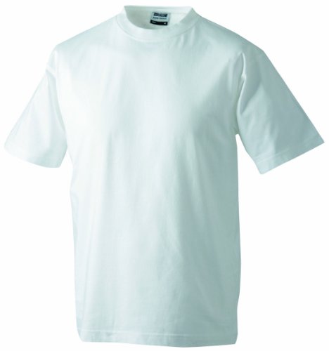 JAMES & NICHOLSON T- Shirt Round Heavy, Blanc (White), (Taille Fabricant: X-Large) Homme Cover