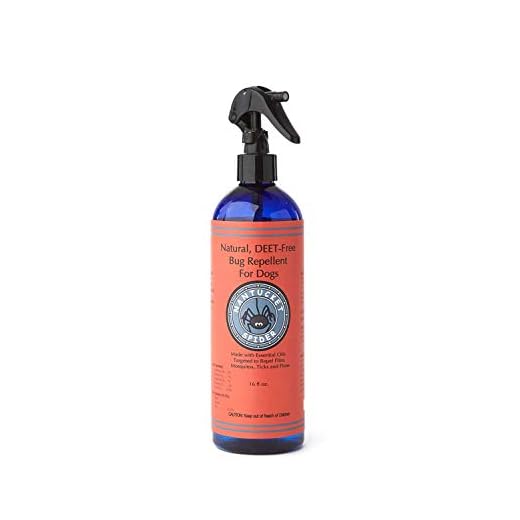 Nantucket Spider Natural Bug Repellent for Dogs | DEET-Free with Organic Essential Oils | Repels Mosquito, Flies, Ticks and Fleas | Non-Greasy Insect Spray with Thyme Oil | Large Size - 16 fl oz