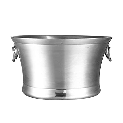 Secchiello per ghiaccio in acciaio inox con manico per bar, ristoranti, feste, per champagne, birra, cocktail