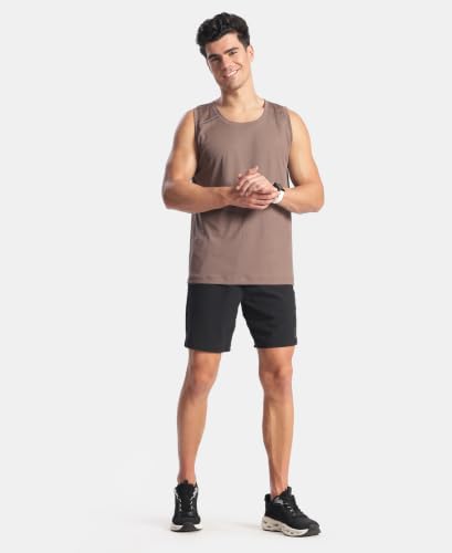 Image of Jockey MV57 Men Lightweight Nylon Regular Fit Solid Active Wear Tank Top with Breathable Mesh