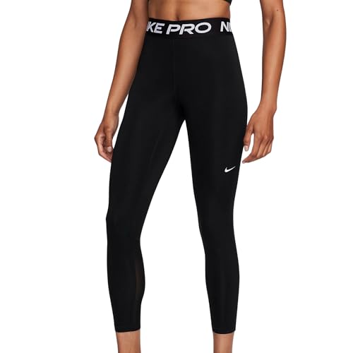 NIKE Women's W NP 365 MR 7/8 TIGHT Leggings, Black/White, L