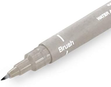Uni Pin Fineliner Drawing Pen - Black, Dark Grey, Light Grey, Sepia - Brush Nib - 1 of Each - Pack of 4